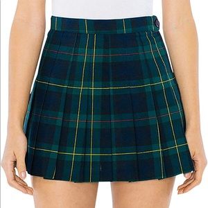 NWT American Apparel Plaid Pleated Tennis Skirt L